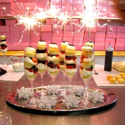 Strawberry Champagne Sparkler Cupcake Dessert