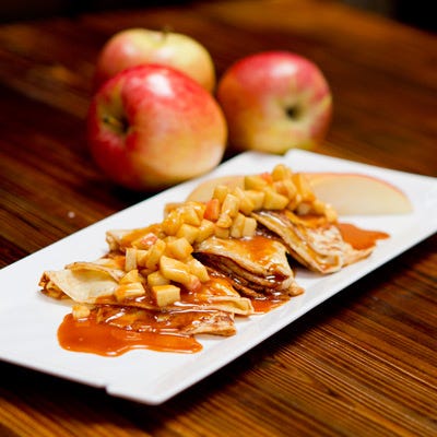 Dale Levitski's Ambrosia Taffy Apple Crepes