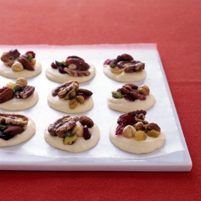 White-Chocolate Clusters with Fruit and Nuts