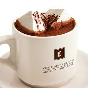 Chef-owner Christopher Elbow worked as the pastry chef at the American Restaurant in Kansas City until demand for his chocolate petits fours convinced him to launch his own candy business in 2003. Elbow's signature Venezuelan Spiced hot chocolate contains steamed milk, dark chocolate, nine spices (including cinnamon and cayenne), two kinds of chiles, homemade whipped cream, and marshmallows.