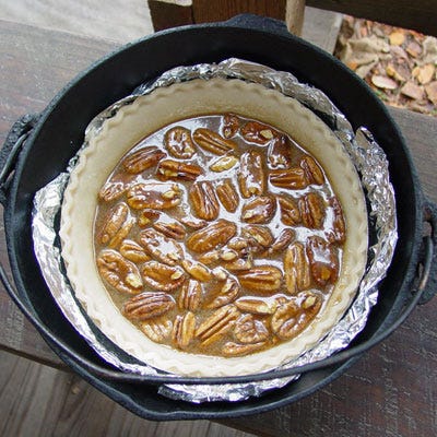 Dutch Oven Pecan Pie