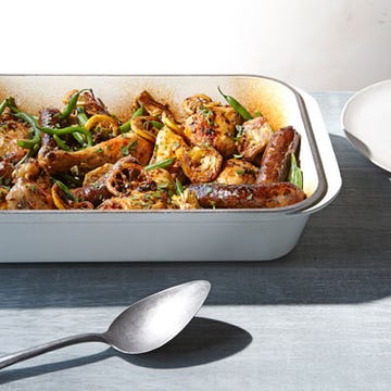 Roast Chicken with Green Beans and Artichokes