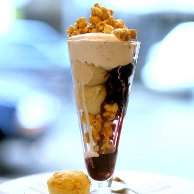 Blueberry Corn Ice Cream Sundae