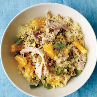 <p>Utilize the supermarket staple of rotisserie chicken to create this simple dinner. Shred the chicken and combine with couscous, mint, and orange to create a refreshing meal.</p>
<p><strong>Recipe:</strong> <a href="../../../recipefinder/chicken-couscous-orange-recipe-mslo0213" target="_blank"><strong>Chicken with Couscous and Orange</strong></a></p>
