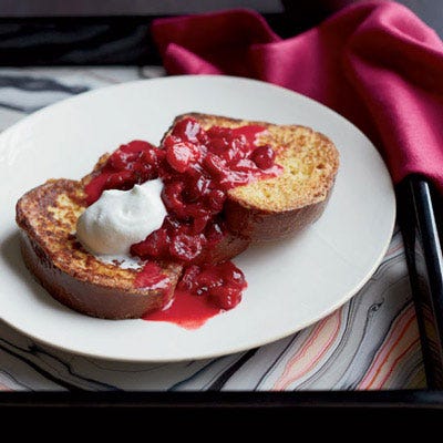 Brioche French Toast with Brown Sugar-Cranberry Sauce