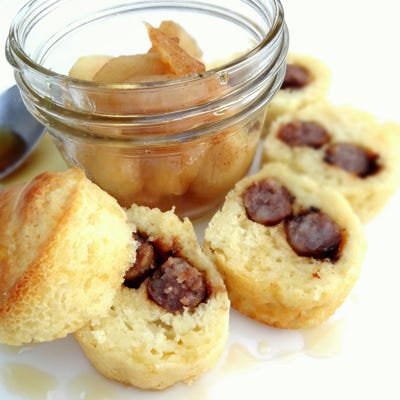 Mason Jar Pigs in a Blanket Pancakes with Maple Fried Apples mason jar pigs in a blanket pancakes with maple fried apples
