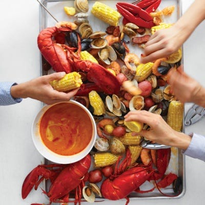 <p>Adding the ingredients in the right order is the secret to this recipe's success; the ones that take longest to cook go in first. The optional layer of seaweed (available from most fishmongers) imparts a salty ocean essence and keeps the potatoes off the bottom of the pot.</p>
<p><strong>Recipe:</strong> <a href="http://gogonow.org/recipefinder/stove-top-clambake-recipe-mslo0913%22%3E%3Cstrong%3EStove-Top Clambake</strong></a></p>