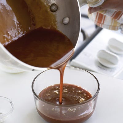 Caramel Sauce Top our warm chocolate pudding cakes with this delicious and easy caramel sauce.
