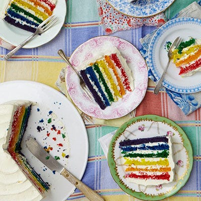 White Chocolate Rainbow Cake