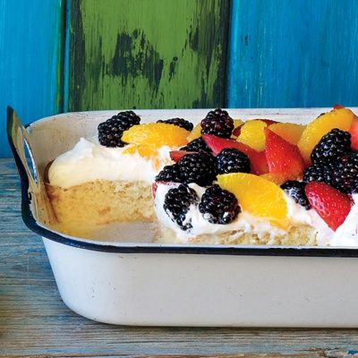 <p>We added whipped cream and fruit to a classic tres leches cake recipe to make it undeniably delicious. You can use any fruit in season, alone or a combination. Now there's no need to visit a Mexican restaurant when you're craving a great tres leches cake recipe.</p>
<p><strong>Recipe: <a href="http://www.delish.com/recipefinder/tres-leches-cake-recipe-mslo0614" target="_blank">Tres Leche Cake</a></strong></p>
