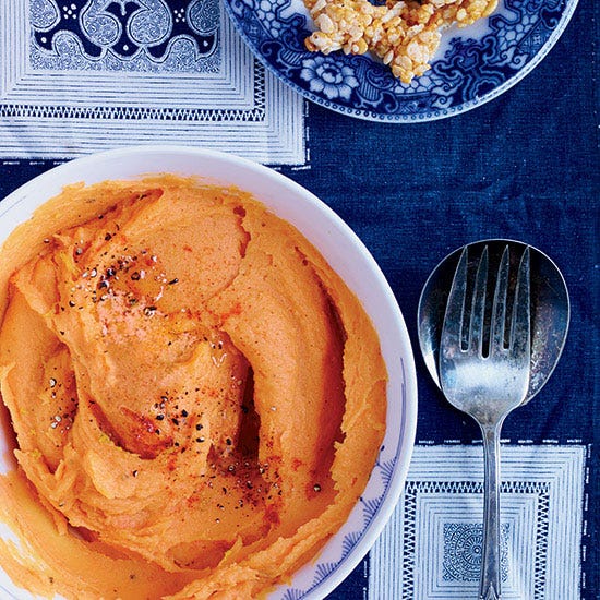 Sweet Potatoes with Crispy Rice Topping Sweet Potatoes with Crispy Rice Topping