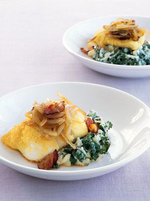 Roast Cod with Bacon, Potatoes, and Kale