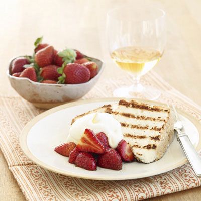 Grilled Angel Food Cake with Strawberries in Balsamic