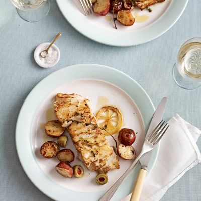 Roasted Cod with Olives and Lemon