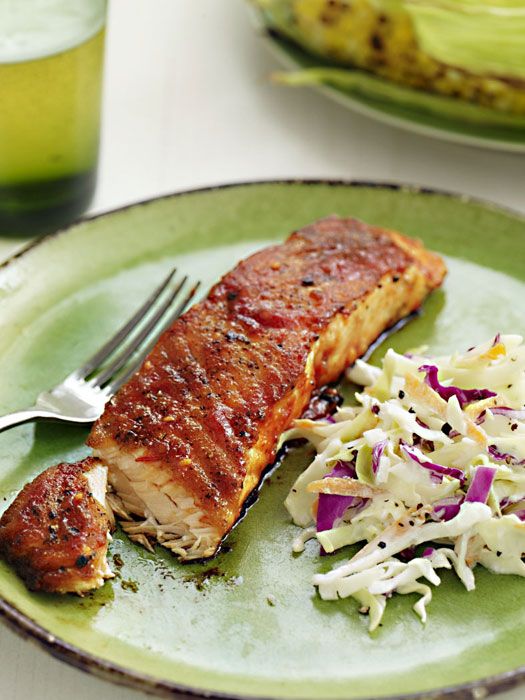 Salmon fillets make quick and easy summertime meals. Here, a barbecue rub creates a sweet and spicy glaze for the healthy fish.
<br /><br />
<a href="http://www.redbookmag.com/recipefinder/barbecue-glazed-salmon-recipe-rbk0610"target="_new">Get the recipe!</a>
