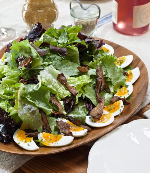 <p>Roasted mushrooms and soft-boiled eggs beef up this otherwise light but flavorful salad.</p>
<p><strong>Recipe: <a
href="http://delish.com/recipefinder/arugula-baby-lettuce-salad-soft-boiled-eggs-recipe-clx0311"
target="_blank"> Arugula and Baby Lettuce Salad with Soft-Boiled Eggs and Roasted Oyster Mushrooms
</a></strong></p>