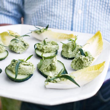 Edamame-Ricotta Spread on Endive and Cucumber
