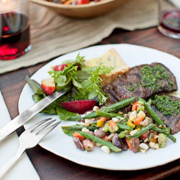 Grilled Skirt Steak with Red Wine Chimichurri