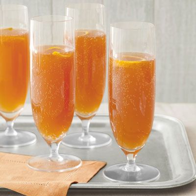Orange-Cherry Champagne Cocktails