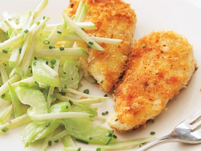 Chicken Cutlets with Apple and Celery Salad