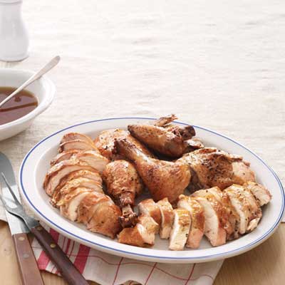 <p>This high-class version of an old tailgate favorite — beer-can chicken — subs champagne for the beer and flavors the poultry with fragrant herbes de Provence.</p>
<p><strong>Recipe: <a href="http://www.countryliving.com/recipefinder/champagne-can-chicken-recipe-clx0312?click=recipe_sr" target="_blank">Champagne-Can Chicken</a></strong></p>