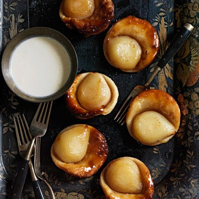 Pear Tartlets with Brown-Sugar Crème Fraîche