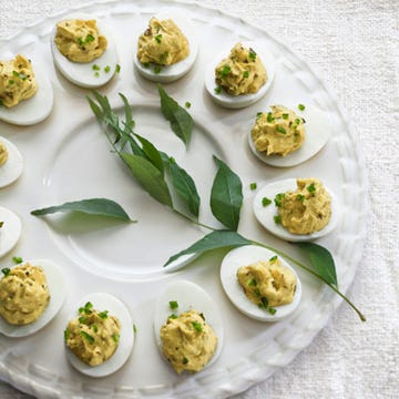 Deviled Eggs with Cilantro, Jalapenos, and Curry