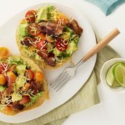 After making a B.A.T. you'll never be able to go back to just plain B.L.Ts! These bacon-avocado-tomato tostadas are to die for.