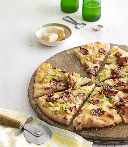 <p>A quick and easy pizza recipe with a bacony twist.</p>
<p><strong>Recipe: </strong><a href="http://www.countryliving.com/recipefinder/caramelized-leek-bacon-pizza-recipe-clv0313" target="_blank">Caramelized-Leek and Bacon Pizza</a></p>