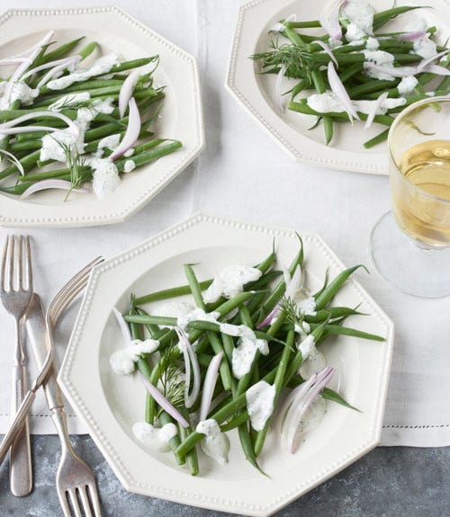 <p>Confirmation that you don't need lettuce to concoct a sensational salad? This make-ahead dish, including a creamy dressing vibrant with parsley, basil, and dill.</p>
<p><strong>Recipe:</strong> <a href="http://www.countryliving.com/recipefinder/haricots-verts-green-goddess-dressing-recipe-clv0413" target="_blank">Haricots Verts with Green Goddess Dressing</a></p>