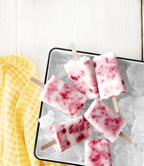 <p>Lighten up! Replace the sour cream and buttermilk with one cup plain nonfat yogurt to save 7 grams of fat and 41 calories per serving.</p>
<p><strong>Recipe:</strong> <a href="http://www.countryliving.com/recipefinder/raspberry-buttermilk-ice-pops-recipe-clv0813" target="_blank">Raspberry-Buttermilk Ice Pops</a></p>