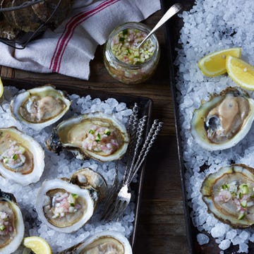 Oysters with Cucumber-Lemon Zest Mignonette