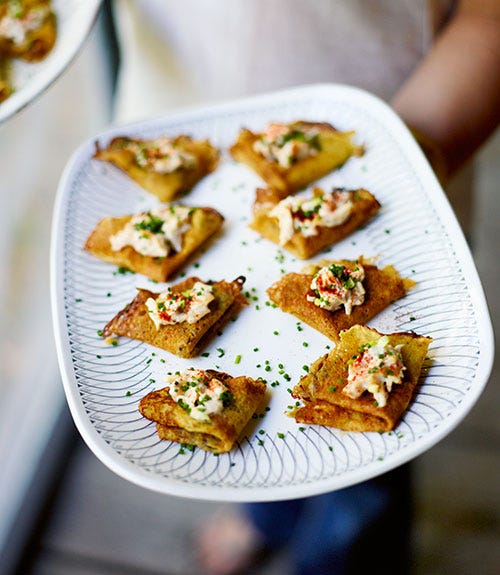 <p>Show off the versatility of wild rice with these thin but satisfying pancakes.</p>
<p><strong>Recipe:</strong> <a href="http://www.countryliving.com/recipefinder/wild-rice-pancakes-smoked-trout-salad-recipe-clv0913" target="_blank">Wild-Rice Pancakes with Smoked-Trout Salad<br /></a></p>