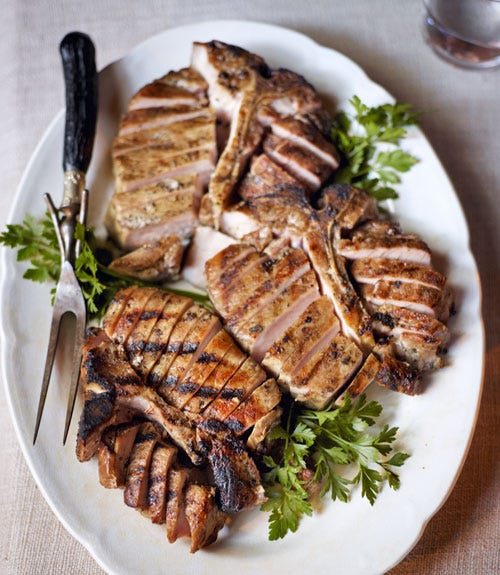 <p>The bright herb sauce compliments the rich, grilled flavor of the pork in this dish.</p>
<p><strong>Recipe:</strong> <a href="http://www.countryliving.com/recipefinder/grilled-pork-chops-scallion-herb-sauce-recipe-clv0913" target="_blank">Grilled Pork Chops with Scallion-Herb Sauce</a></p>