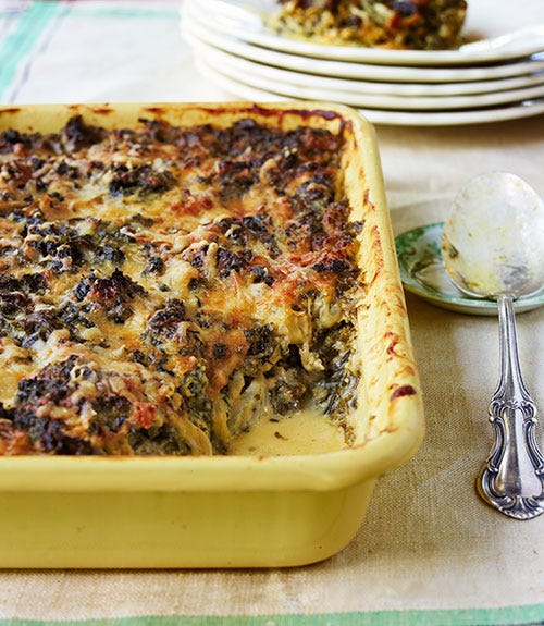 <p>Instead of the expected spinach, kale delivers iron-rich goodness in an irresistibly gooey casserole.</p>
<p><strong>Recipe:</strong> <a href="http://www.countryliving.com/recipefinder/creamed-kale-gratin-recipe-clv0913" target="_blank">Creamed Kale Gratin</a></p>