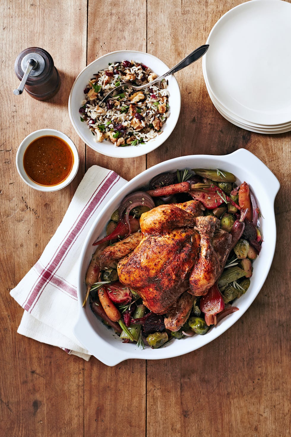 Herbed Chicken with Beets and Brussels