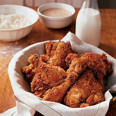 All good Southern cooks know that a buttermilk marinade, followed by a quick toss in seasoned flour, makes for crisp and tender fried chicken.
 
 Recipe: Spicy Southern-Fried Chicken