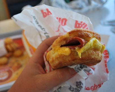 fried bologna biscuit