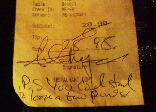 Rude Customer Stiffs Seattle Waitress On A Tip But Leaves An Even Ruder Note