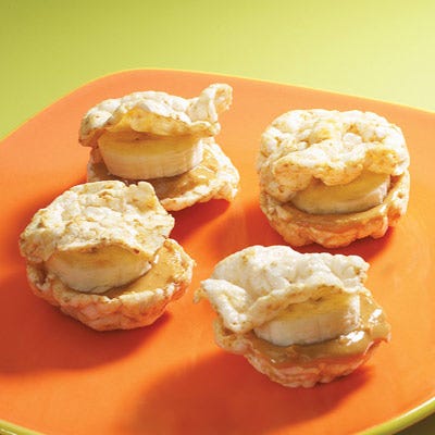 <p>Want to make a healthy snack fast? It takes 5 minutes to make these rice-cake sandwiches that are filled with peanut butter and bananas.</p><br />
<p><b>Recipe: </b><a href="/recipefinder/mini-rice-cake-stack-recipe-5361" target="_blank"><b>Mini Rice-Cake Stacks</b></a></p>