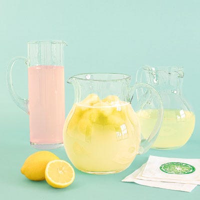 <p>Limeade served in a full-bottomed pitcher easily accommodates a pretty garnish. Make the garnish tasty, too, using fruit-flavored ice cubes. Cut up the fruit of a honeydew melon into 1-inch pieces, puree in a food processor, strain, and freeze in ice cube trays overnight. Also try pureed watermelon, cantaloupe, kiwi, and mango.</p><br />
<p><b>Recipe: </b><a href="/recipefinder/limeade-3096" target="_blank"><b>Limeade</b></a></p>