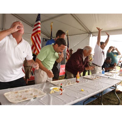<p><b>When:</b> September 6-8, 2013</b><p><b>Where:</b> Norwalk, CT</p>
<p>Shucking and slurping will fill your weekend if you head to the Norwalk Oyster Festival this September. It's a family-fun celebration filled with pirates, lumberjack shows, motorports, rides, live music, and tons of food (for those who need to take a short break from oysters). Only a short ride from NYC, the festival was started by a group who wanted to revitalize the Historic South Boardwalk in 1978, and revitalize they did. The festival brings in thousands of people over the weekend .</p>
<p><i><a href="http://www.seaport.org/Default.aspx?pageId=861468
" target="_blank">Norwalk Oyster Festival</a></i></p>