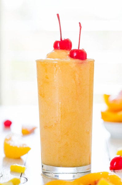 tropical peach pineapple slushies