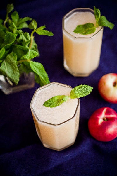 boozy white nectarine and elderflower slushies