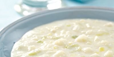 <p>Start your meal off with a bowl of this satisfying, easy cheesy cauliflower soup.</p><br />
<p><b>Recipe: </b><a href="/recipefinder/cheddar-cauliflower-soup-recipe" target="_blank"><b>Cheddar Cauliflower Soup</b></a></p>