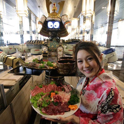 <p><b>Restaurant:</b> Hajime Restaurant, Bangkok, Thailand</p>
<p><b>Culinary Concept:</b> Robot run. Owner Lapassarad Thanaphant (pictured) has high hopes for her robot-run restaurant. Thanaphant invested nearly $1 million to purchase four dancing (yes, they also dance!) robots who serve diners Japanese delicacies.</p>