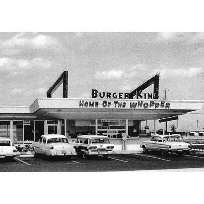 <p><b>Year Opened:</b> 1954 (as Insta-Burger King)</p>
<p><b>First Location:</b> Jacksonville, FL</p>
<p><b>Bite of History:</b> While the first official location of Burger King is unknown, this location is certainly the birthplace of the famous Whopper.  In Miami, FL, on March 4, 1957, founders David Edgerton and James McLamore conceived their perfect burger using their signature preparation: flame-broiled beef. That burger — a quarter-pounder with ripe, juicy tomatoes, crispy lettuce, mayo, ketchup, onions, and briny pickles — appeared on the Burger King menu a week later for a mere 37 cents and forever became a whopping success.</p>