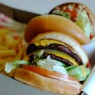 <p><b>Signature Burger</b>: Cheeseburger<br /><br />

Even superstar chef Thomas Keller is a fan of the West Coast chain — and with good reason. The cooked-to-order burgers are made from Harris Ranch beef and served with hand-cut fries. For a messier, more indulgent experience, order your burger "Animal Style" for extra sauce and chopped grilled onions — they'll know what that means. <a href="http://www.inandout.com" target="_blank"><i>www.inandout.com</i></a></p>