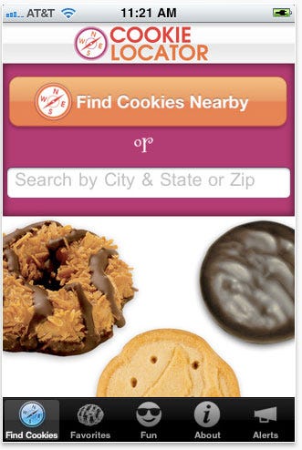 Girl Scout Cookie locator app