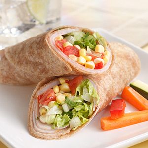 <p>Fresh corn kernels, tomatoes, and lettuce fill these hearty turkey wraps. This wrap is great for picnics or when you need to have dinner on the run. Add some crumbled feta or shredded Cheddar for another layer of flavor. Serve with carrot sticks, sliced bell pepper, or other crunchy vegetables plus your favorite creamy dressing.</p><p><b>Recipe: </b><a href="/recipefinder/turkey-corn-sun-dried-tomato-wraps-recipe-ew0711" target="_blank"><b>Turkey, Corn, and Sun-Dried Tomato Wraps</b></a></p>